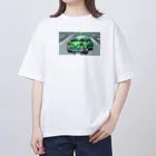 kawadangoのかわいい緑の車 オーバーサイズTシャツ