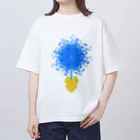 花色蓮人の水飛沫 花 Oversized T-Shirt