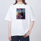幻想ラボの「ガラスの次元を越える旅」 オーバーサイズTシャツ