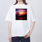 Kawaii屋さんの儚い夕焼けコスモス Oversized T-Shirt