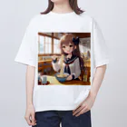 SWQAのうどんを食べるjk オーバーサイズTシャツ