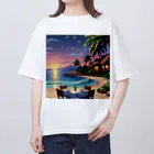 Paradise ExploreのMoonlit Palm Haven オーバーサイズTシャツ