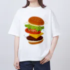 モツ煮子のフレッシュなハンバーガー オーバーサイズTシャツ