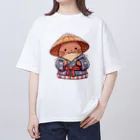 れいの和みのカワウソ：伝統衣装でこんにちは Oversized T-Shirt