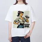 AMERICAN BARのアメコミ風バーテンダー オーバーサイズTシャツ