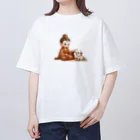 BOSATUの犬と菩薩 オーバーサイズTシャツ