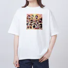 zakki-Rのゆるキャラ群　お江戸 オーバーサイズTシャツ