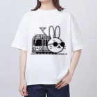 BOSATUの電車に乗ったうさぎ Oversized T-Shirt