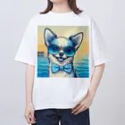 ちゃび助のメガネ犬 オーバーサイズTシャツ