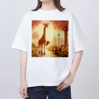 雑貨「キリン堂」のきりん８０ Oversized T-Shirt