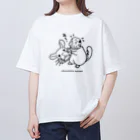 teruteQ chinchilla illustration suzuri店のゆるチンチラおじさん Oversized T-Shirt