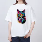 japanese-creatorの猫　デザインTシャツ　アート　グラフィック オーバーサイズTシャツ