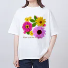 MIdesignのポップフラワー オーバーサイズTシャツ