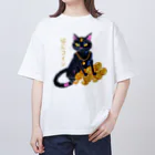 黒猫堂の猫にコイン オーバーサイズTシャツ