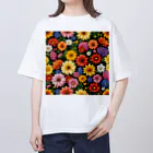 どさんこびより日和のいちめんの花々 オーバーサイズTシャツ