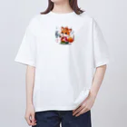 桃の花の歌うキツネの王子さま オーバーサイズTシャツ