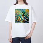 momoart8888のカルガモファミリー🦆🩷 オーバーサイズTシャツ