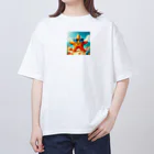 KIglassesのサングラスをかけた笑顔のヒトデ - 海の陽気な仲間！ Oversized T-Shirt