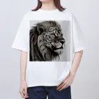 AOtyanのトライバル柄の虎 オーバーサイズTシャツ