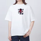 kiziiiのおしゃれなワンポイント悪魔の子供 Oversized T-Shirt