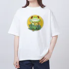 mash artの招きカエルちゃん🎵 オーバーサイズTシャツ