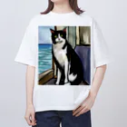 Ppit8の旅する猫 オーバーサイズTシャツ