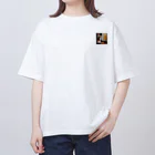 cazlandの未来を見つめる哀愁CAT Oversized T-Shirt