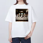 frogsystemの猫たちの晩餐 Oversized T-Shirt