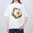 GOAT9 - ぼうし猫のイラストグッズ -のすやすや猫ちゃん オーバーサイズTシャツ