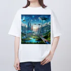 Rパンダ屋の「近未来風景グッズ」 Oversized T-Shirt