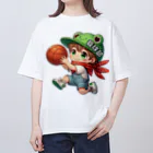 Sotoasobi.cのかわいい少年　ロイ君　籠球部 オーバーサイズTシャツ