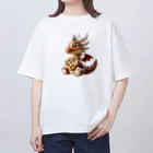 ドラゴンとわたしのドラゴンとビスケット Oversized T-Shirt