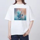 chan-takehaniのサファイアブルーの旋律 オーバーサイズTシャツ
