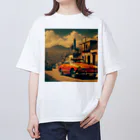 aircooled3のレトロなワーゲン スポーツカー メキシコの町並み オレンジ オーバーサイズTシャツ