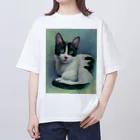 ユキ・エスのキャットアートハチワレくん Oversized T-Shirt