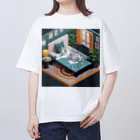 hono想(そう)イタグレ日記のホワイトタイガーのリラックスタイム オーバーサイズTシャツ