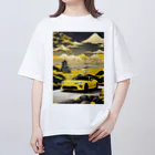 JapanCarStyleの黄色いスポーツカーと日本の風景4 Oversized T-Shirt