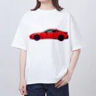 つなさん（TUNA SON）のスポーツカー　「赤」　コミック風デザイン オーバーサイズTシャツ