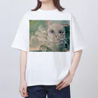 青い猫の夏の日 オーバーサイズTシャツ