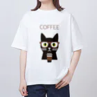 ねこのみのコーヒー ネコ オーバーサイズTシャツ