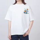 RetrowaveFlowerのRetrowaveFlower-ベニバナ- Oversized T-Shirt