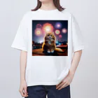 キャットパラダイス☆彡のはなびにゃんこ♡HANABI Oversized T-Shirt