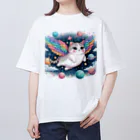 キャットパラダイス☆彡のユニ猫　宇宙空間 オーバーサイズTシャツ