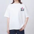 RetrowaveFlowerのRetrowaveFlower-アスチルベ- Oversized T-Shirt