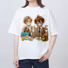 可愛い男の子イラスト販売所　By,keicyanの男の子　中学1年生　ランチタイム オーバーサイズTシャツ