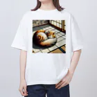 EIKATSU（和風テイスト）の猫又の昼寝 No1 オーバーサイズTシャツ