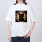 いっしーオリジナルの黒猫 Oversized T-Shirt