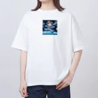 フルヤの宇宙で漂う宇宙飛行猫 Oversized T-Shirt