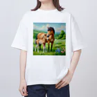 akinyan3128のお馬の親子 Oversized T-Shirt