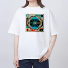 GoogleTamaniriyousuruの​​Mysterious future map オーバーサイズTシャツ